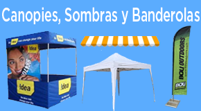 Fabricación y venta de canopies, sombras y banderolas